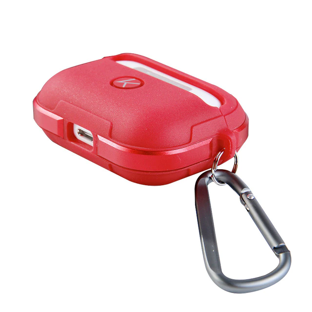 

Чехол K-Doo Protective Case для AirPods Pro силиконовый с карабином (красный/красный бампе, 1447943