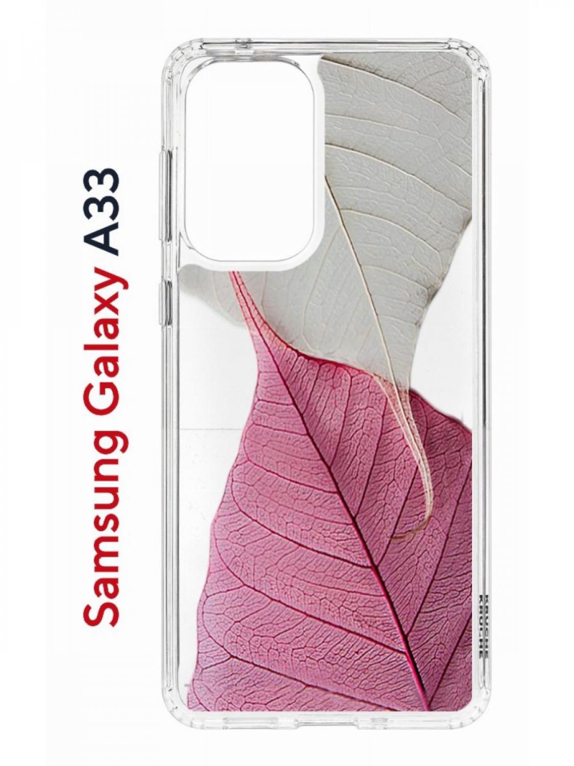 фото Чехол на samsung a33 kruche print pink and white, противоударный бампер, с защитой камеры кruче