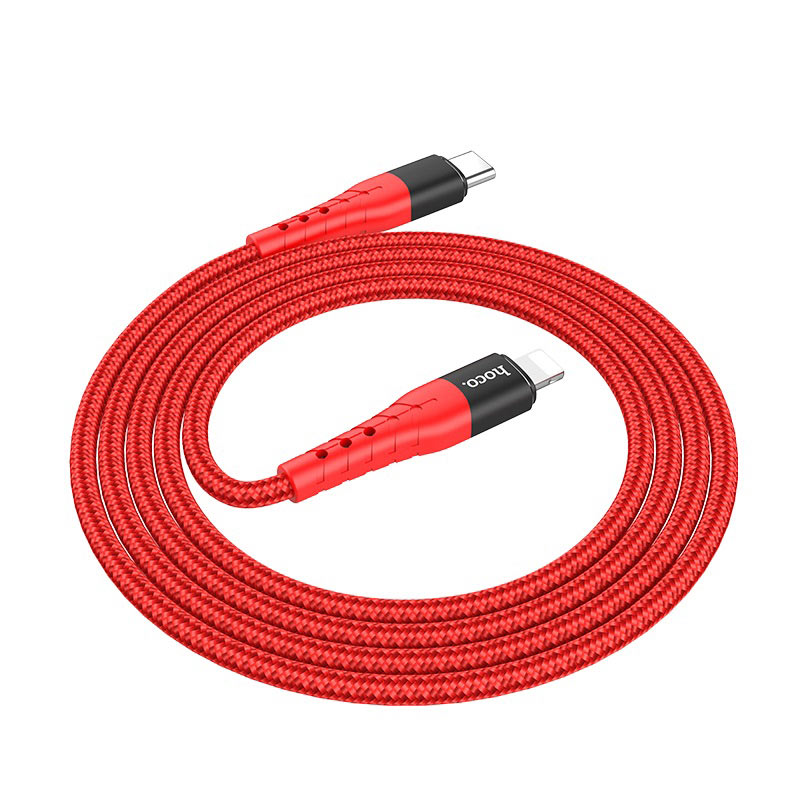 фото Кабель hoco u64 type-c - lightning superior pd cable, 1.2 м, красный