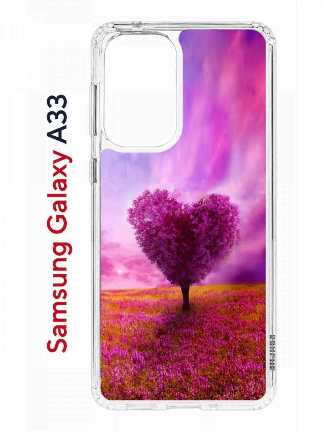 фото Чехол на samsung a33 kruche print pink heart, противоударный бампер, с защитой камеры кruче