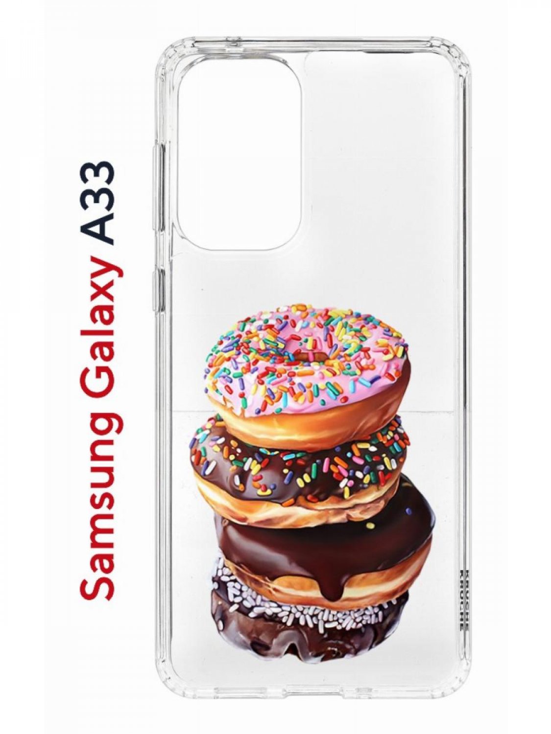 фото Чехол на samsung a33 kruche print donuts, противоударный бампер, с защитой камеры кruче