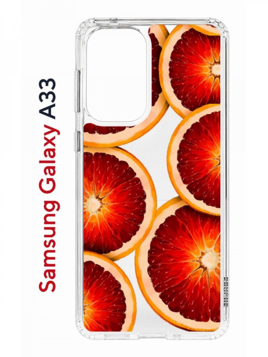 фото Чехол на samsung a33 kruche print orange, противоударный бампер, с защитой камеры кruче