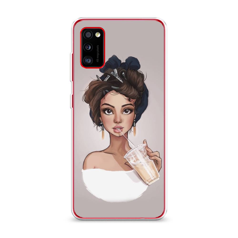 

Чехол на Samsung Galaxy A41 "Девушка с фраппе", Серый, 2100450-6