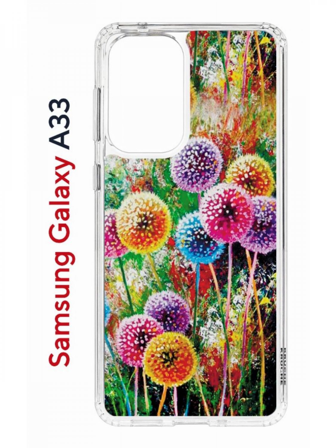 Чехол на Samsung A33 Kruche Print Одуванчики, противоударный бампер, с защитой камеры