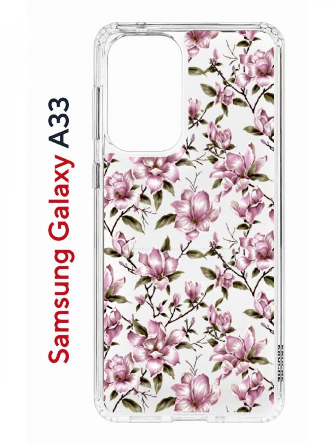 

Чехол на Samsung A33 Kruche Print Нежность, противоударный бампер, с защитой камеры, Прозрачный;розовый;зеленый;коричневый, Самсунг Галакси А33