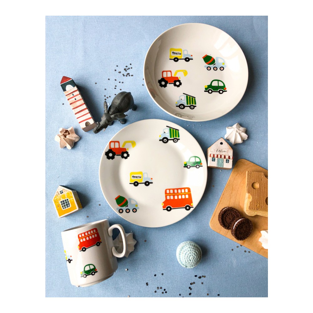 фото Набор посуды сотвори чудо машинки 3 предмета: кружка тарелка тарелка 0053-00472-000
