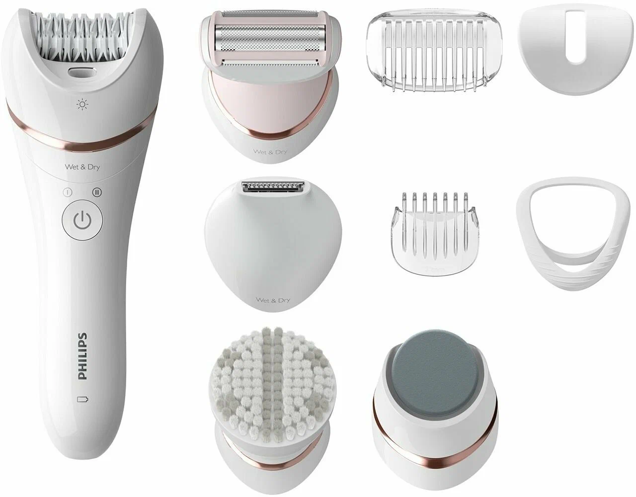 

Эпилятор Philips BRE740 белый, розовый
