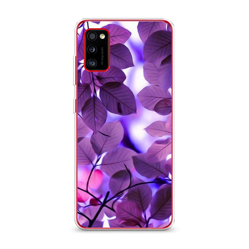 

Чехол на Samsung Galaxy A41 "Сиреневые листики", Фиолетовый;голубой, 2100450-2
