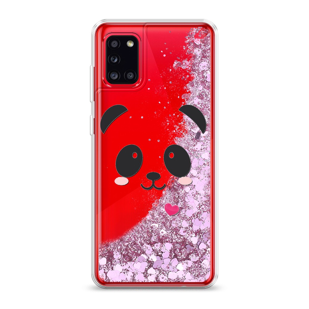 

Жидкий чехол с блестками "Влюбленный панда контур" на Samsung Galaxy A31