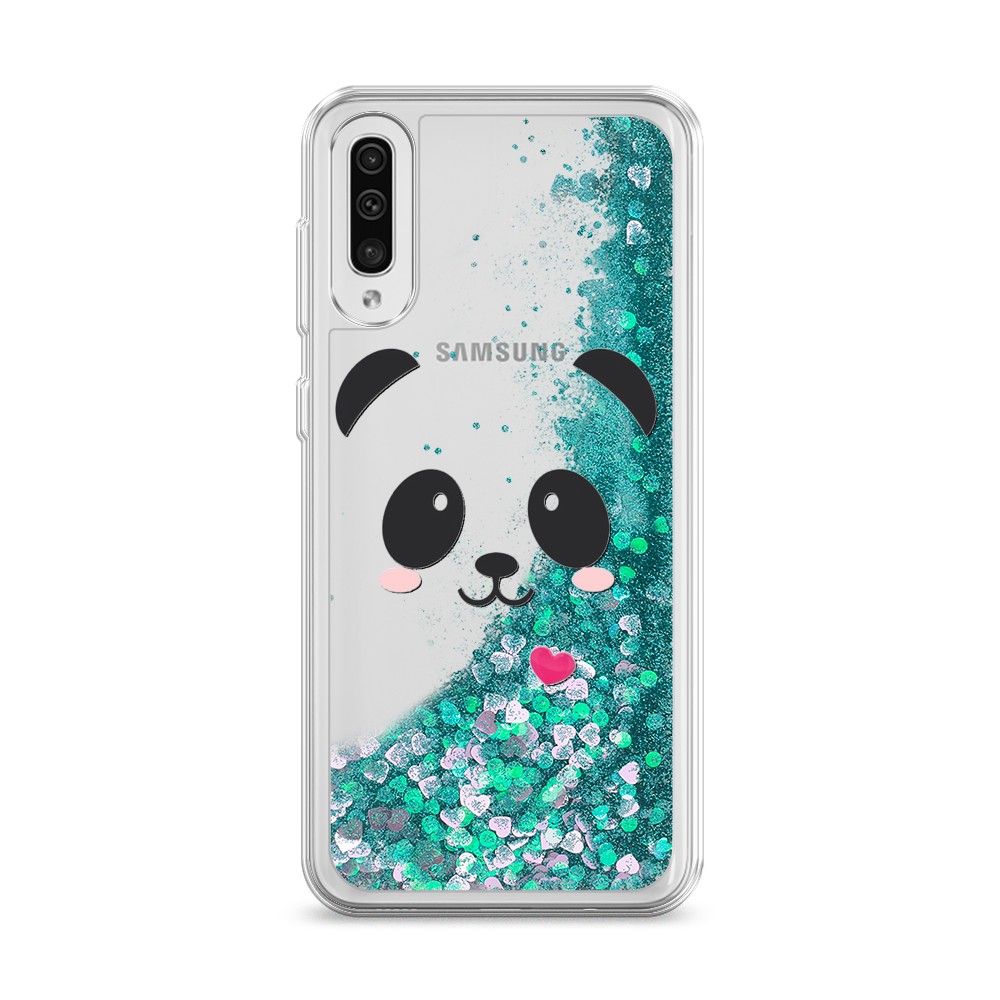 

Жидкий чехол с блестками "Влюбленный панда контур" на Samsung Galaxy A30s, 28895-1