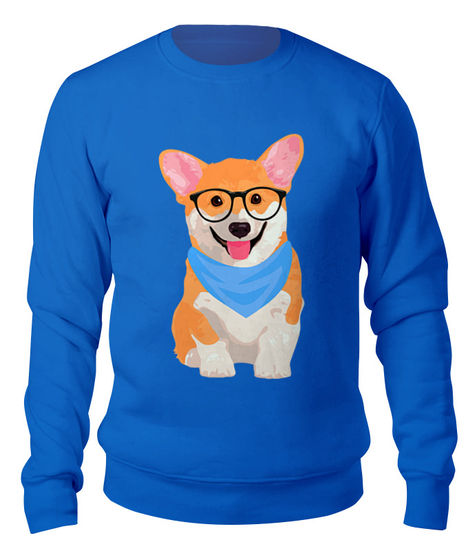 

Свитшот унисекс Printio Корги синий XL, Корги