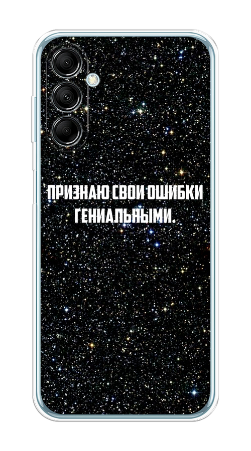 

Чехол на Samsung Galaxy M14 5G "Признаю свои ошибки гениальными", Черный;белый, 2108150-6