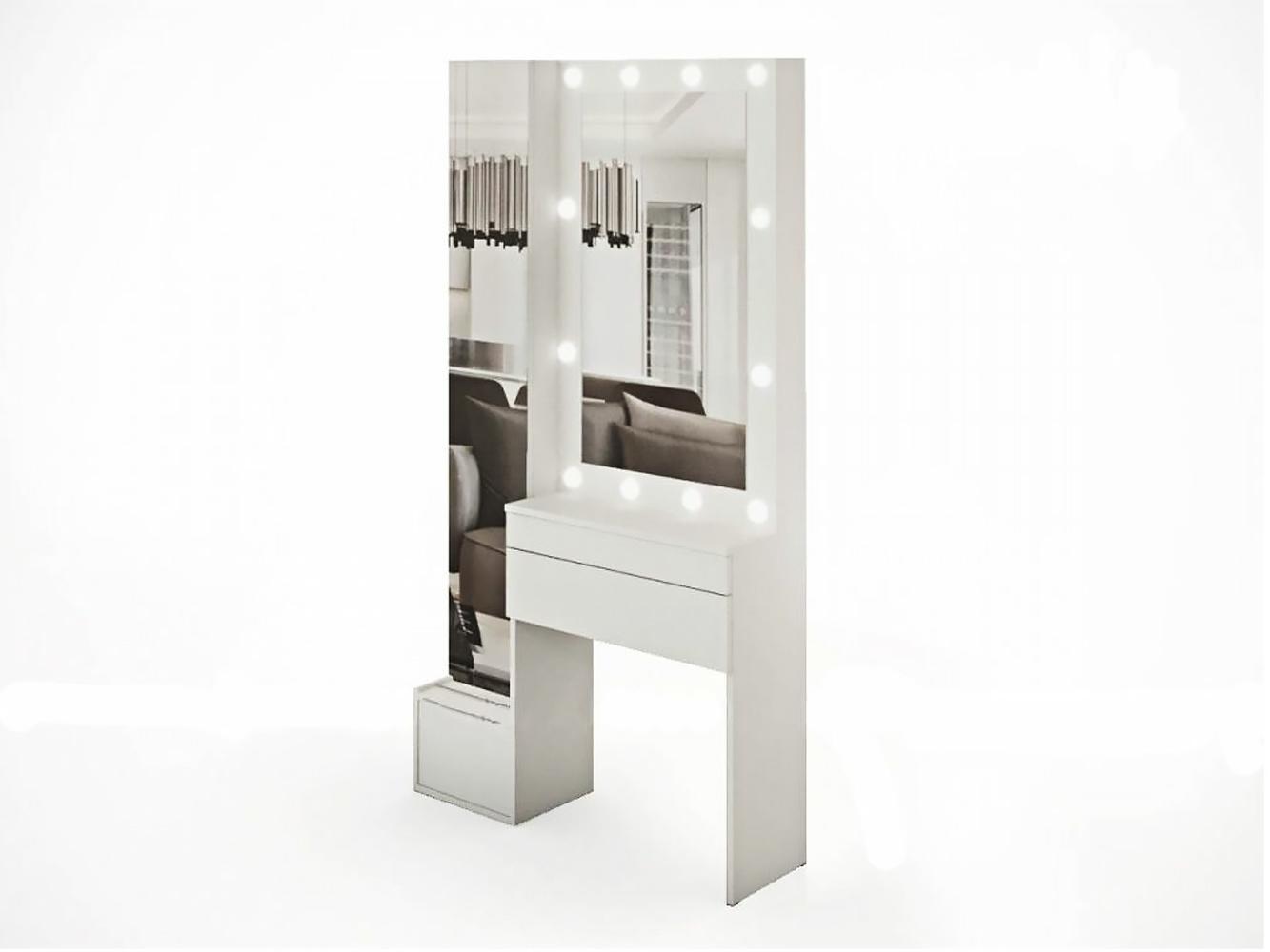 

Туалетный столик ADETA Долана белый гладкий/белый глянец 3020