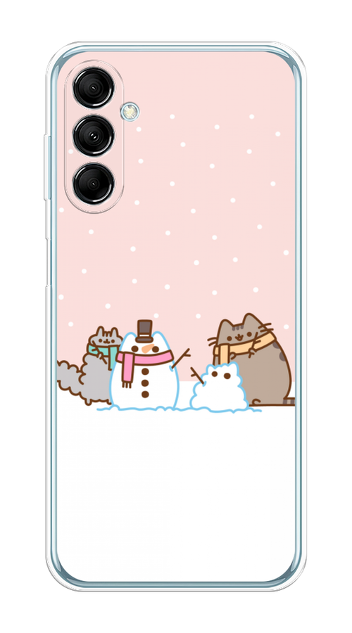 

Чехол на Samsung Galaxy M14 5G "Котики в снегу", Розовый;белый;серый, 2108150-5