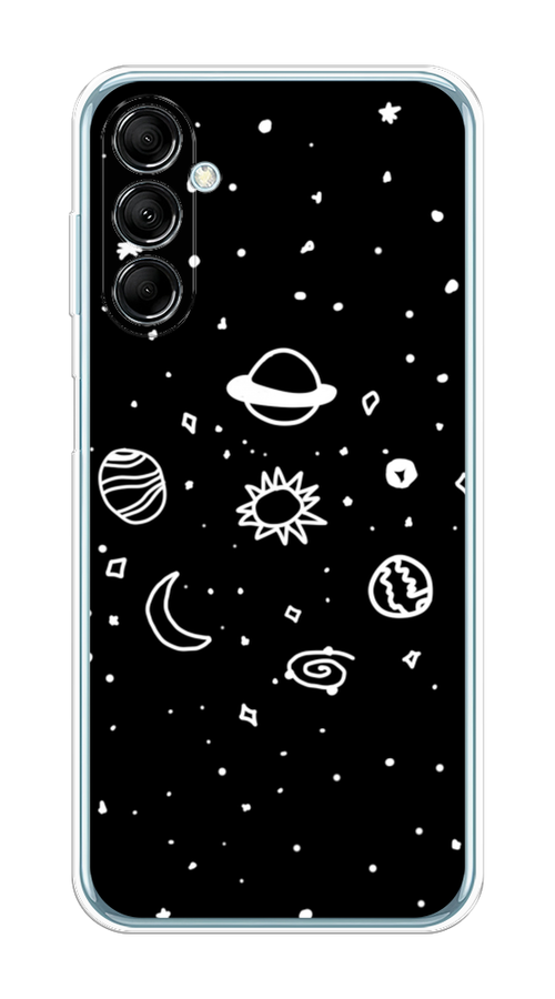 

Чехол на Samsung Galaxy M14 5G "Дудл солнечной системы", Бежевый;серый, 2108150-2