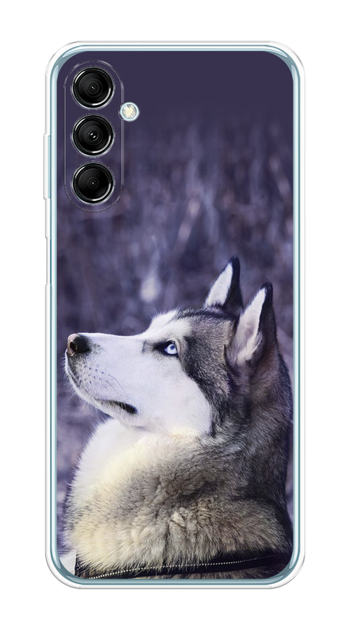

Чехол на Samsung Galaxy M14 5G "Хаски 1", Фиолетовый;белый, 2108150-1