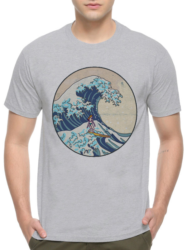 

Футболка мужская Design Heroes Большая волна в Канагаве92 серая 3XL, Большая волна в Канагаве92