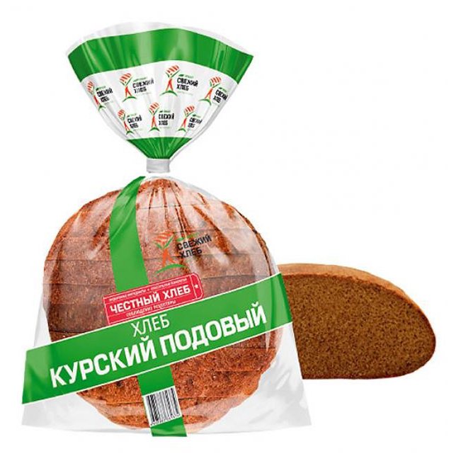 

Хлеб Честный хлеб Курский подовый нарезка 650 г, Курский