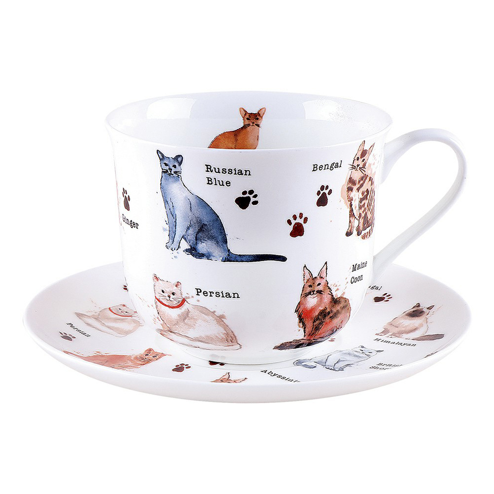 

Чайная пара Korall Five o'clock Cats фарфор 500 мл