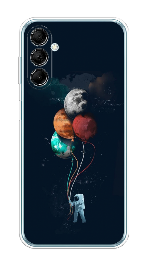 

Чехол на Samsung Galaxy M14 5G "Космонавт с шариками", Разноцветный, 2108150-4
