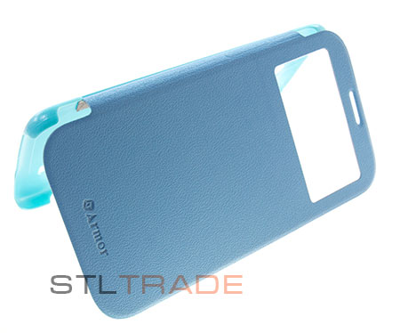 фото Чехол-книжка armor flip cover id для samsung galaxy i9200 mega 6.3 голубой armor case