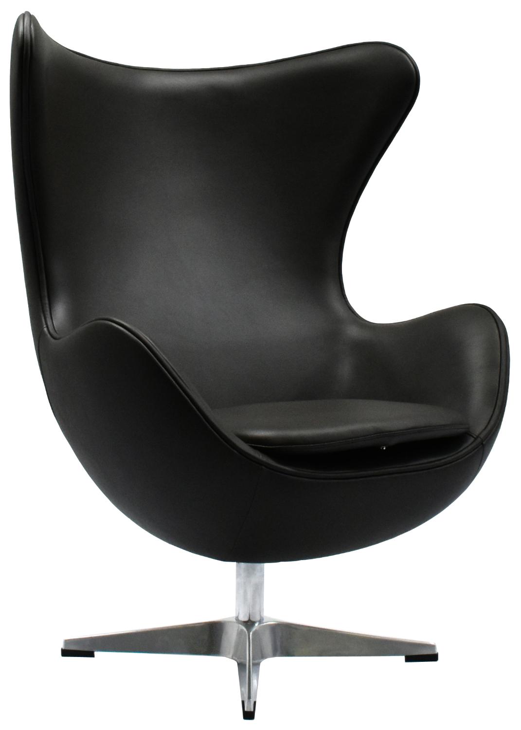 фото Кресло bradexhome egg chair черный (прессованная кожа)