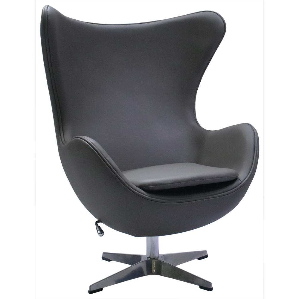 Кресло BRADEXHOME EGG CHAIR Серый прессованная кожа 107988₽