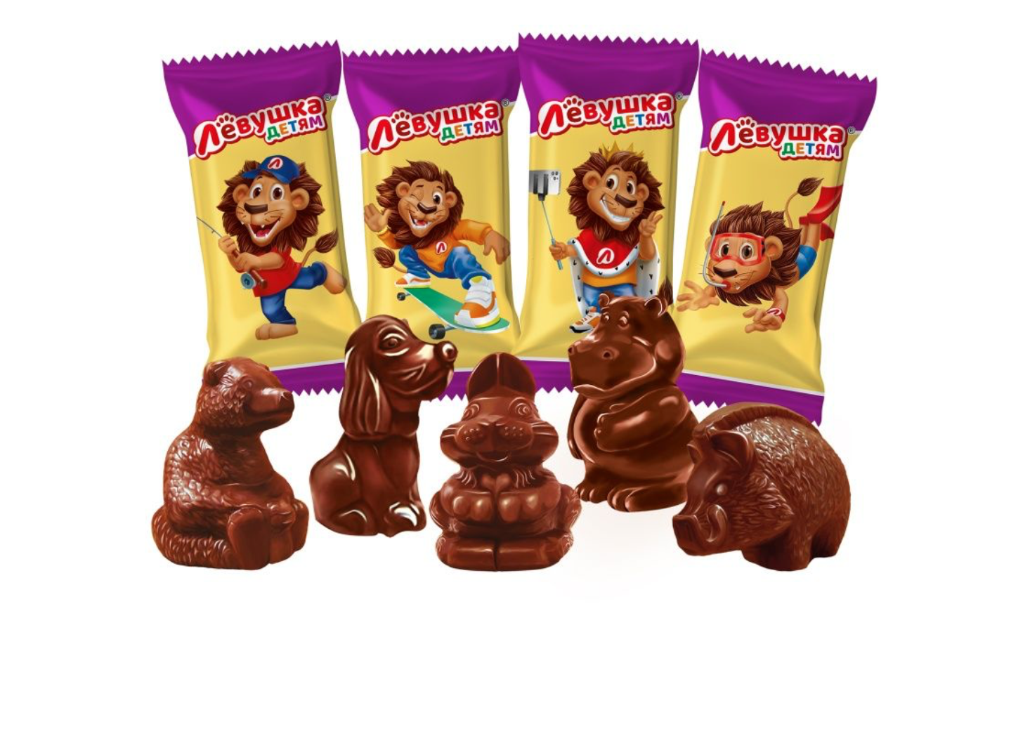 Конфеты Лёвушка детям Чудо-звери шоколадные, 1 кг