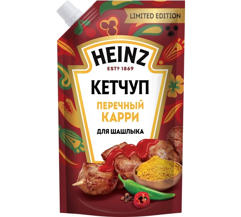 Кетчуп Heinz Перечный карри для шашлыка, 320 г