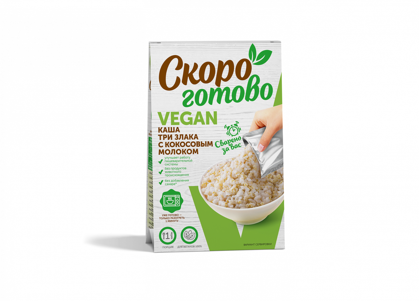 

Каша Скоро готово Vegan три злака, с кокосовым молоком, 250 г