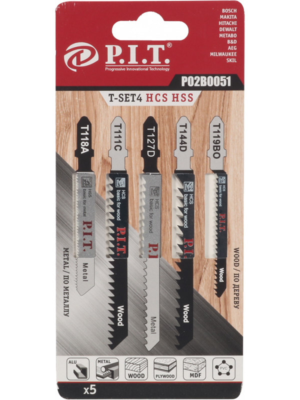 

Пилка P.I.T. T-SET4 по дереву и металлу 5шт P02B0051, P02B0051