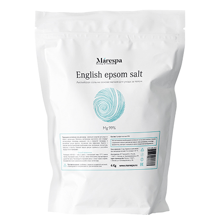 

Английская соль для ванн Marespa Эпсом, 4 кг, Белый