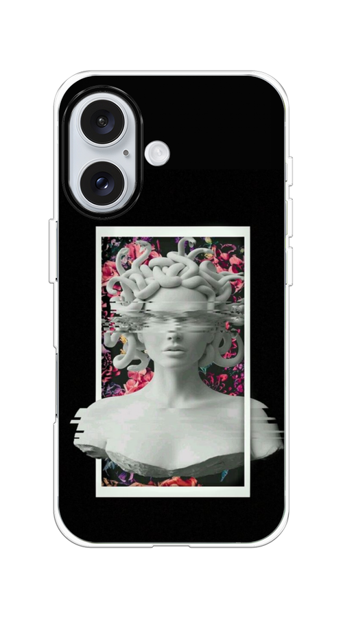 

Чехол на Apple iPhone 16 "Web Punk Медуза Горгона", Черный;серый, 16050-1