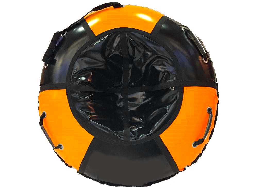 Санки-ватрушки Мистер Вело Practic, черно-оранжевый, 120 см тюбинг мистер вело practic 120 см черно оранжевый
