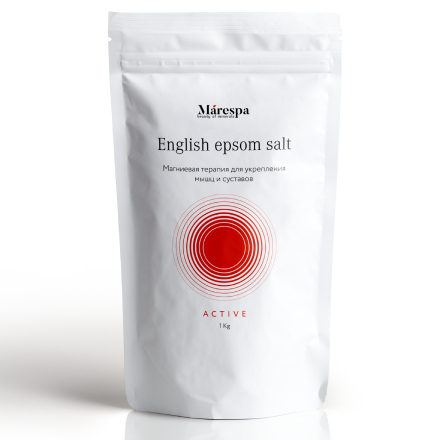 Английская соль для ванн Marespa Эпсом «Розмарин и мята», 1 кг соль для ванн marespa эпсом английская расслабляющая розмарин и мята 4 кг