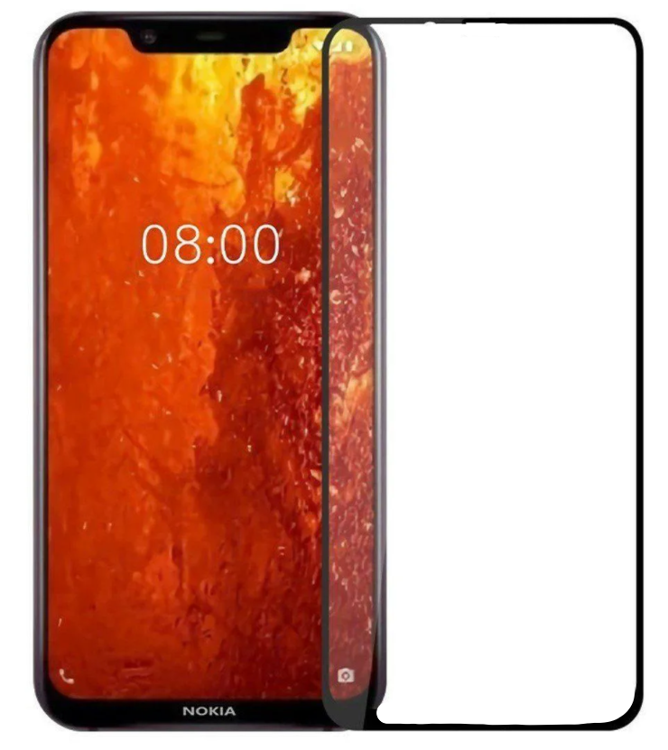 Защитное стекло на Nokia 8.1 Plus, 21D, черный, X-CASE