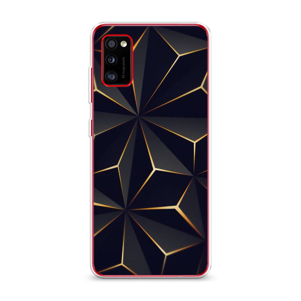 

Чехол на Samsung Galaxy A41 "Черные полигоны", Золотистый;черный, 2100450-3
