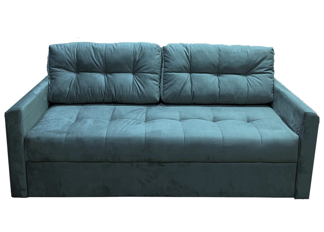 

Диван-кровать Рим 220х100х78 (200х150) бирюзовый микровелюр, еврокнижка, Рим