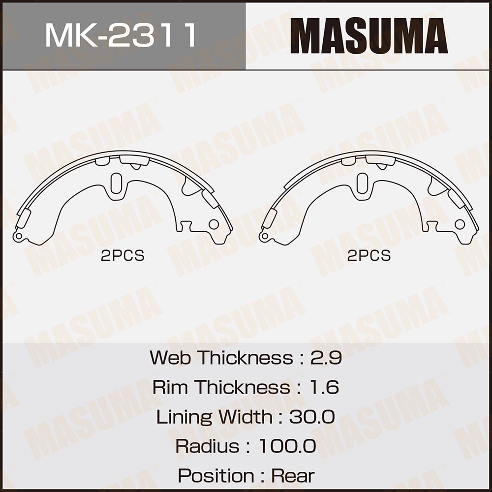 

Тормозные колодки MASUMA барабанные 449501011, MK2311