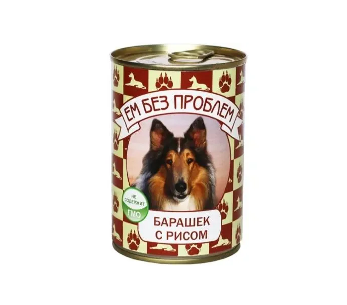 

Влажный корм для собак Ем без проблем, барашек с рисом, 410 гр.