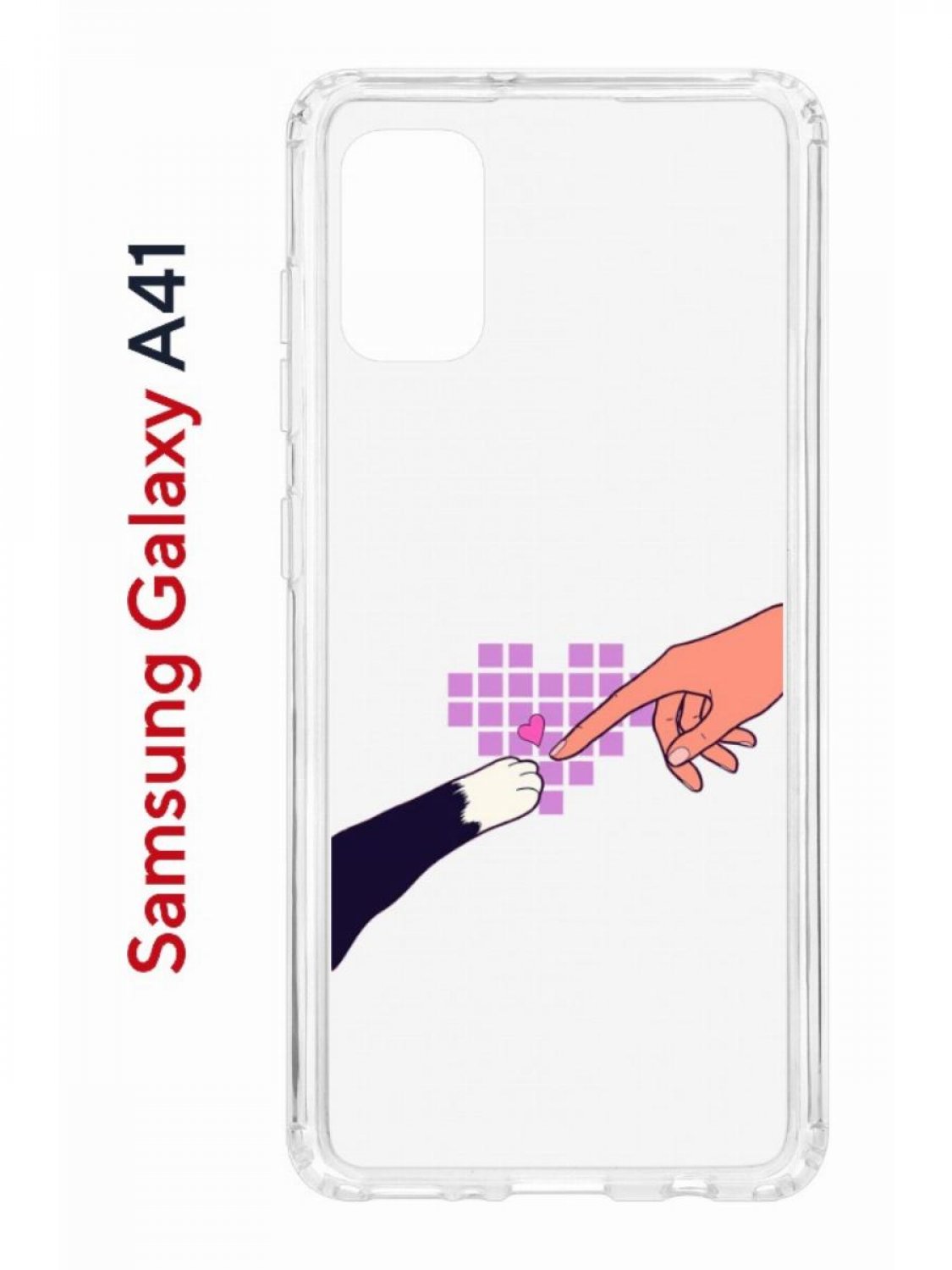 Чехол на Samsung A41 Kruche Print Котолюбовь, противоударный бампер, с защитой камеры