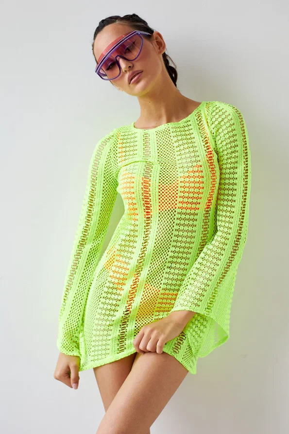 Пляжная туника женская ALZA ST0001 желтая 42 RU