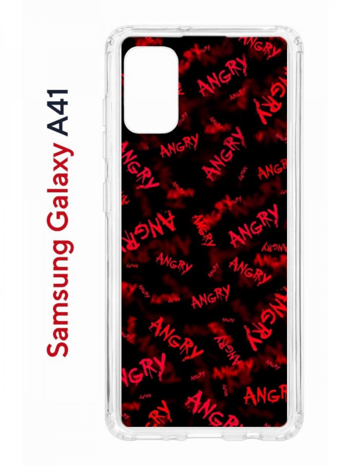 Чехол на Samsung A41 с принтом Kruche Print Angry, противоударный бампер, с защитой камеры