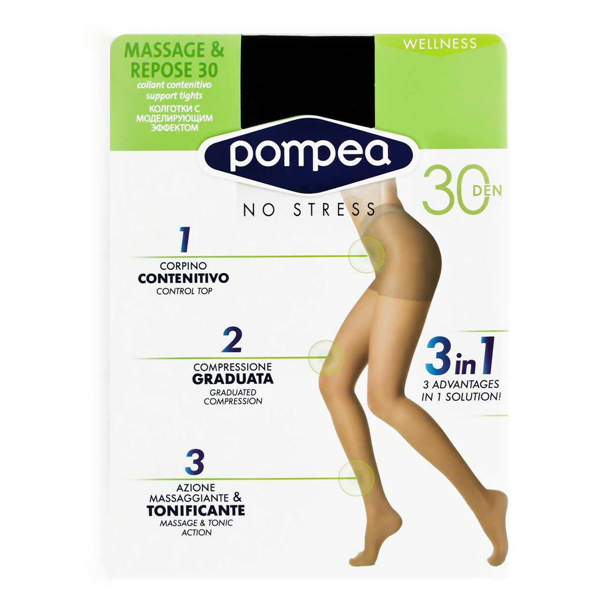 

Колготки женские Pompea черные 2