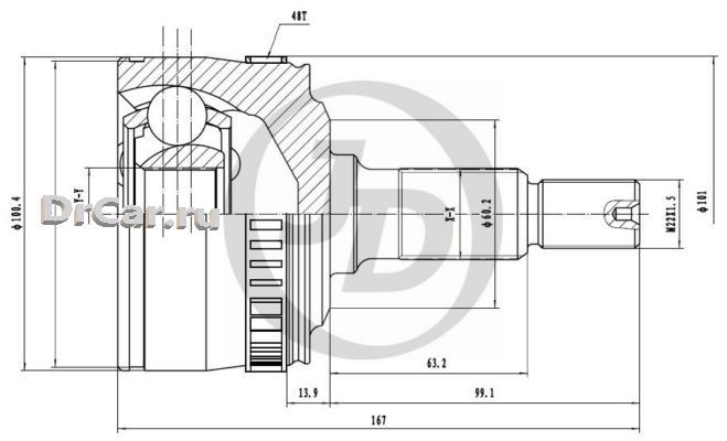 

JUST DRIVE ШРУС внешний ABS 151373