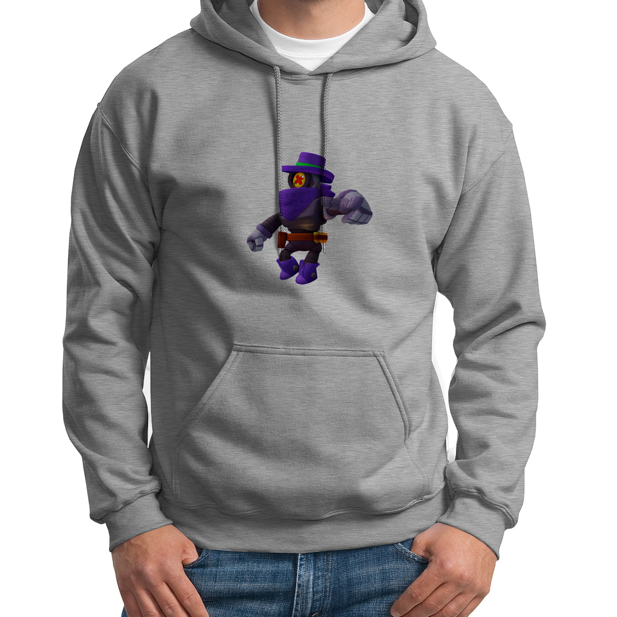 

Худи унисекс CoolPodarok Игры. Brawl Stars Рикошет серое 44 RU, Серый, S0501644