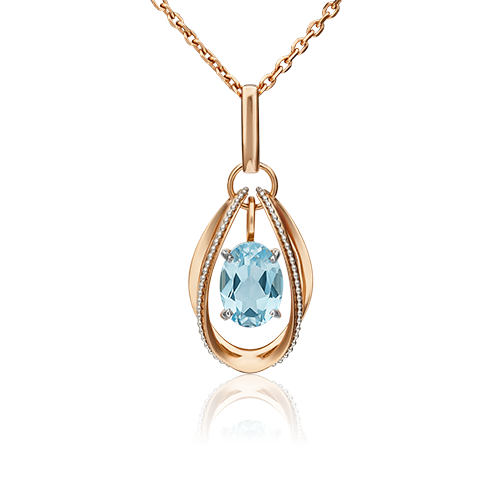 Подвеска из комбинированного золота PLATINA jewelry 03-3128-00-201-1111-57, топаз