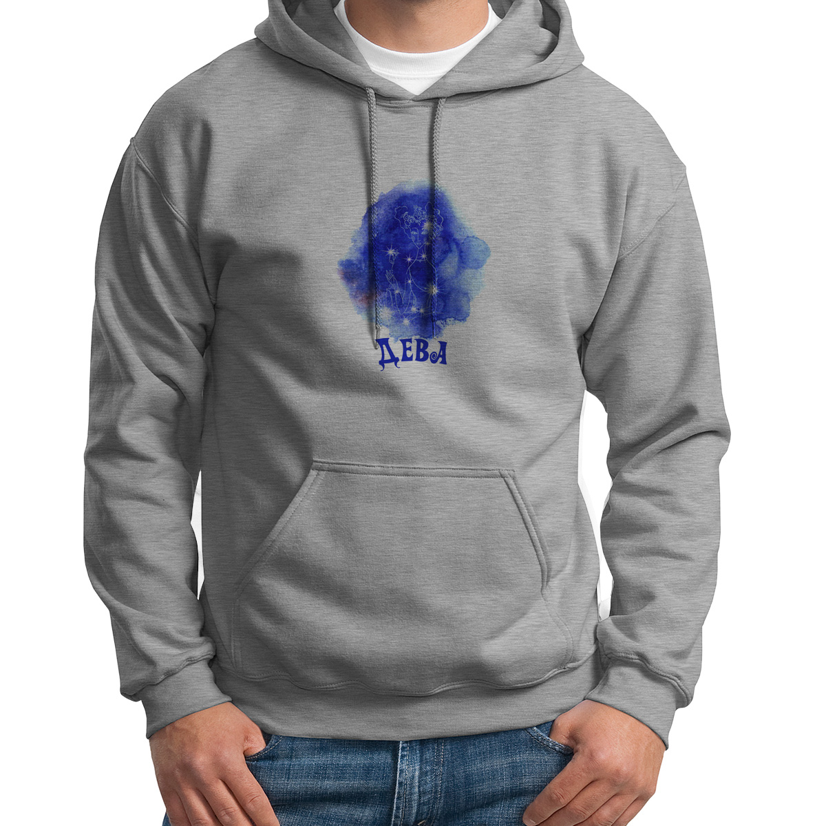 

Худи унисекс CoolPodarok Знаки зодиака.Дева серое 44 RU, Серый, S0501636