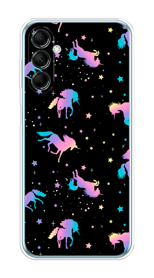 

Чехол на Samsung Galaxy M14 5G "Единороги градиент", Черный;розовый;голубой, 2108150-1