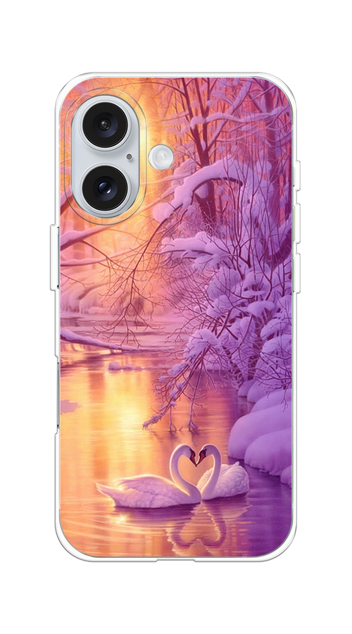 

Чехол на Apple iPhone 16 "Зима 1", Фиолетовый;желтый, 16050-1